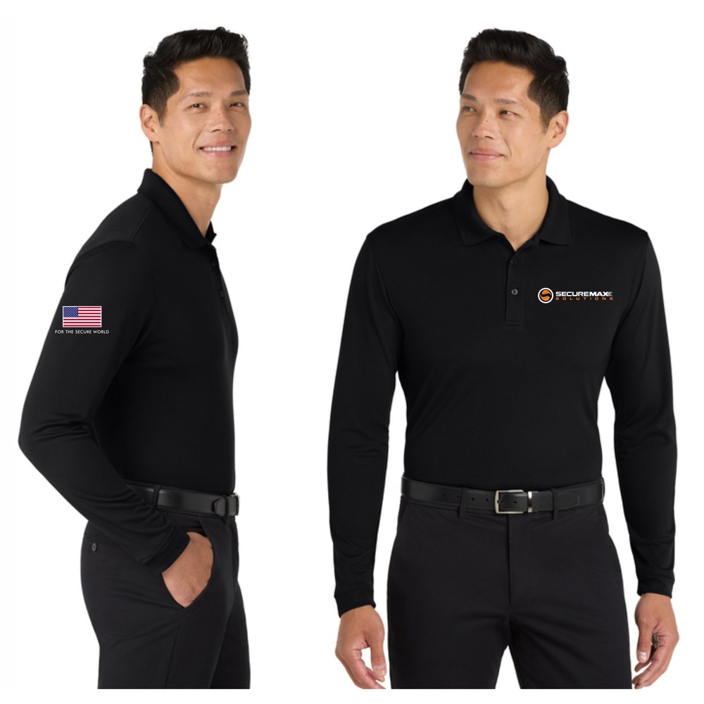 Port Authority Dry Zone UV Micro-Mesh Long Sleeve Polo — Deep Black (K110LS)